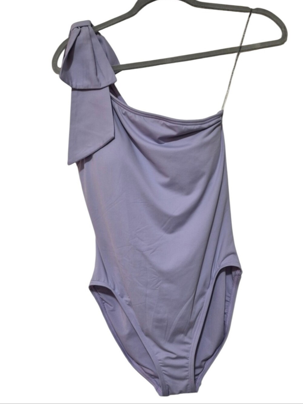 Kate Spade Lilac One Shoulder Bow One Piece Swimsuit Size M NWT